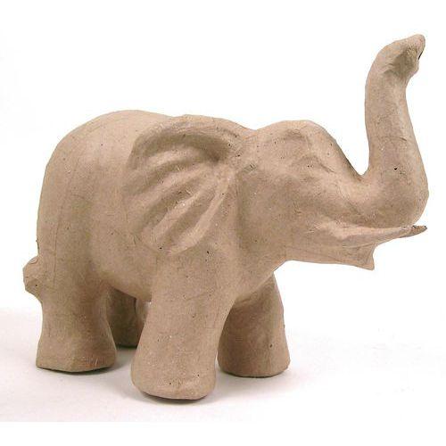 Illustration de : Eléphant 17 cm en papier mâché à décorer - Décopatch