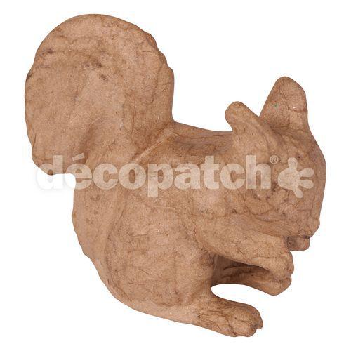 Illustration de : Ecureuil 7,5 cm en papier mâché à décorer - Décopatch