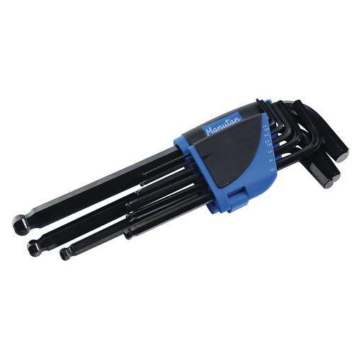 Illustration de : Ratelier de 9 clés mâles à tête sphérique - Manutan Expert