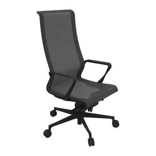 Illustration de : Fauteuil dossier haut Dynamina résille noir Quadrifoglio