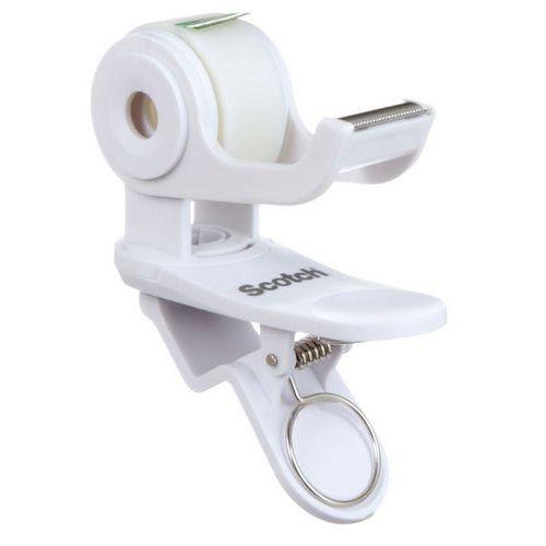 Illustration de : Dévidoir de bureau clip & twist blanc + 1 ruban invisible - Scotch