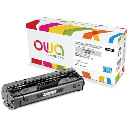 Illustration de : Toner remanufacturé HP C4092A - Canon EP-22 - Noir - Owa