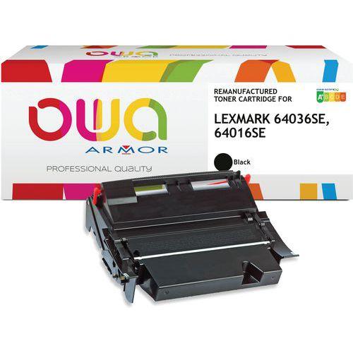 Illustration de : Toner remanufacturé Lexmark 64036SE - 64016SE - Noir - Owa