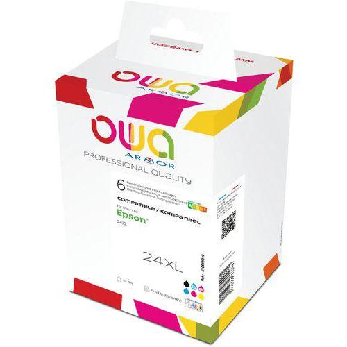 Illustration de : Cartouches d'encre remanufacturées - Epson 24XL - 6 couleurs - Owa