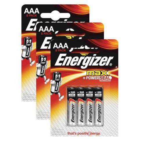 Illustration de : Pile alcaline - MAX AAA/LR03 FSB8 - Lot de 3 packs de 8 - Energizer