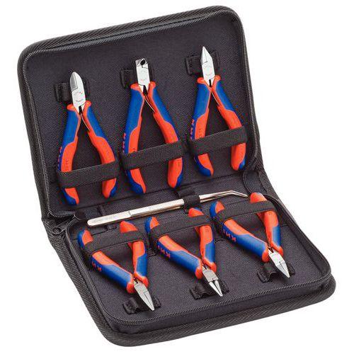 Illustration de : Assortiment de pinces pour l'électronique - 7 pièces - Knipex
