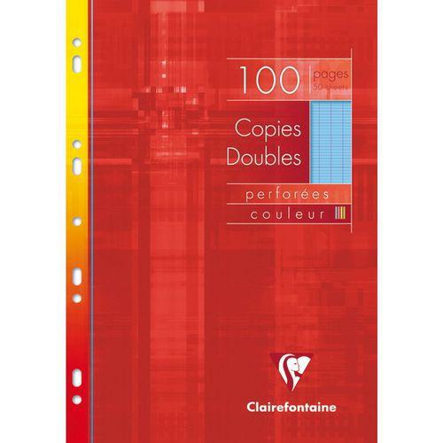 Illustration de : Copies doubles de couleur sous étui A4 Seyès - Clairefontaine