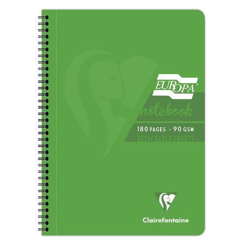Illustration de : Cahier intégral europa A4 ligné + marge 180 pages- Clairefontaine