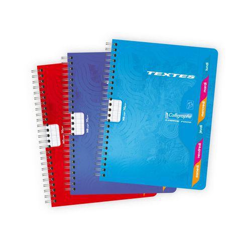 Illustration de : Cahier de textes reliure intégrale 17x22 cm Seyès - Calligraphe