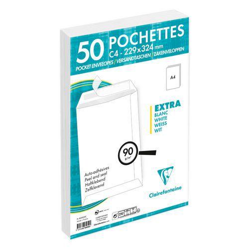 Illustration de : Pochettes extra blanches 229x324 - Clairefontaine