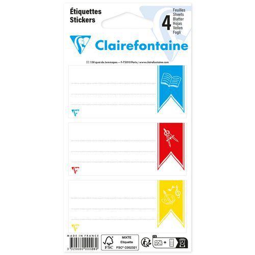 Illustration de : Etiquettes adhésives 3,4x7,5 cm - Clairefontaine