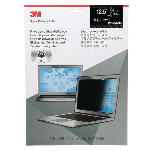 Illustration de : Filtre de confidentialité noir pour ordinateur portable de 12,5'' à 24