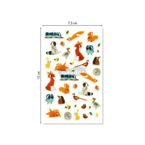 Illustration de : Etui 40 stickers 3d cooky 1 planche animaux de la forêt - Maildor