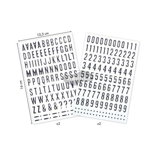 Illustration de : Etui 228 gommettes glitty alphabet / chiffres, noir - Maildor