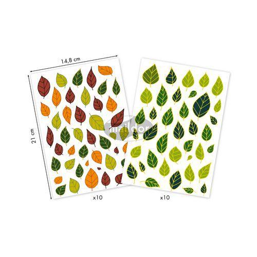 Illustration de : Etui 830 gommettes decoraty feuilles collectivités - Maildor