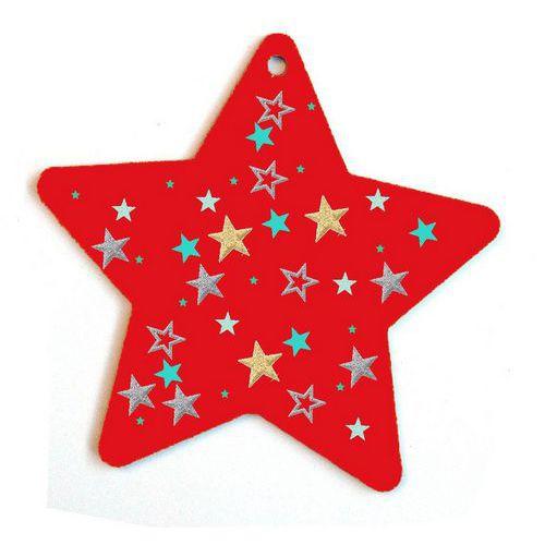 Illustration de : Lot de 10 étoiles à décorer et à suspendre