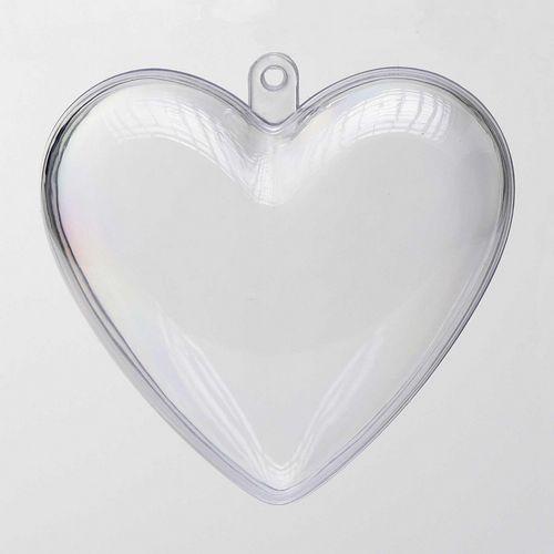 Illustration de : Lot de 6 cœurs en plastique transparent