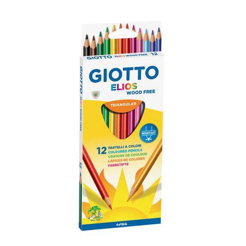 Illustration de : Etui 12 crayons 18 cm elios tri omyacolor - Giotto