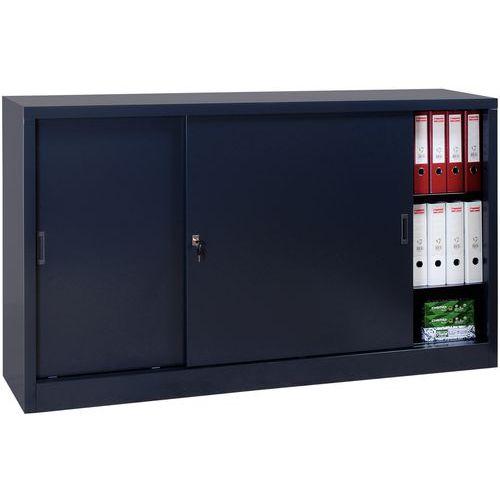 Illustration de : Armoire à monter porte coulissante - Basse - L 180 cm - Manutan Expert