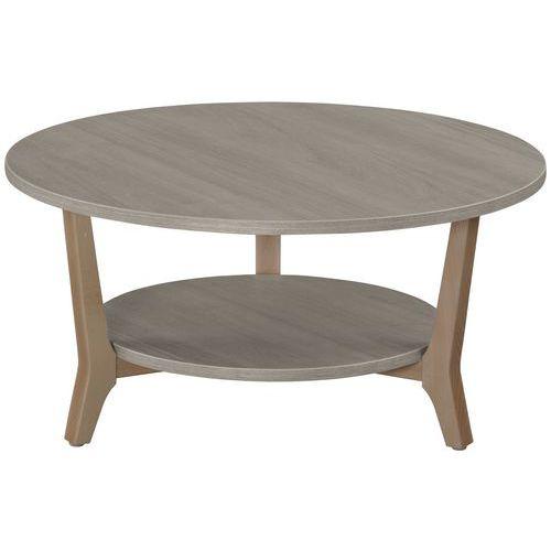 Illustration de : Table basse ronde Ø 80 cm Zélos 2 plateaux - Manutan Expert