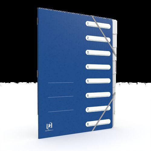 Illustration de : Trieur à élastique agrafé A4 8 positions carte Top File+ - Oxford