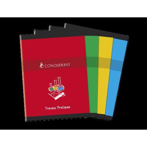 Illustration de : Cahier tp 96 pages 24x32cm réglure mixte coloris assortis - Conquerant
