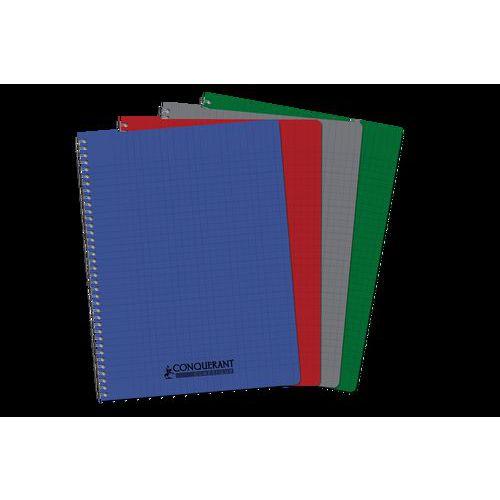Illustration de : Cahier polypropylène 100 pages spirale A4 seyes couleurs - Conquerant