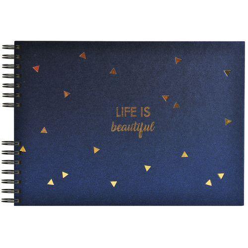 Illustration de : Album photos à spirales 50 pages noires - LIFE