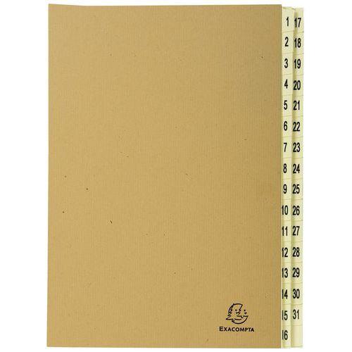 Illustration de : Trieur rigide 31 compartiments de 1 à 31 Forever kraft - A4