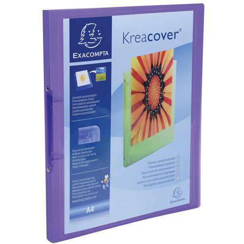 Illustration de : Classeur 2 anneaux 15mm polypropylène chromaline 5/10e Krea Cover - A4