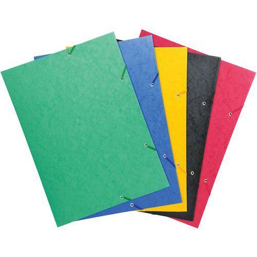 Illustration de : Chemise à élastique 3 rabats carte lustrée - A3