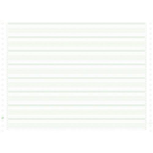 Illustration de : Feuilles listing zoné vert 380x11 1pli bandes non détachables 70g