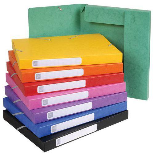 Illustration de : Boite de classement livrée à plat Cartobox Dos 25mm Carte lustrée - A4