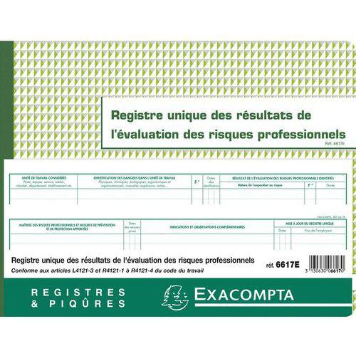 Illustration de : Registre unique des résultats de l'évaluation des risques profess.