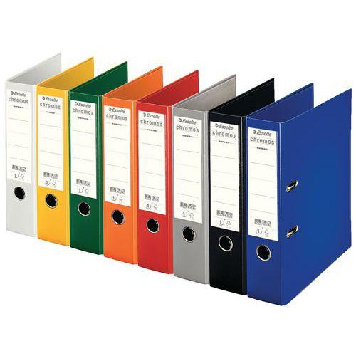 Illustration de : Classeur à levier en polypropylène A4 - Dos 80 mm - Vif - Esselte