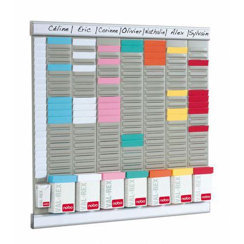 Illustration de : Kit office planning Val-Rex format : 480 x 480 mm - Nobo