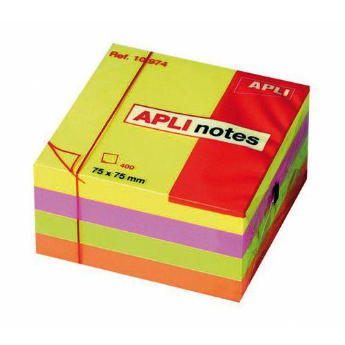 Illustration de : Cube 400 feuilles notes repositionnables couleurs fluo - Apli