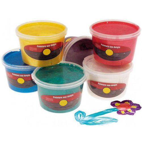 Illustration de : Assortiment de 6 pots 250 ml peinture aux doigts nacrée