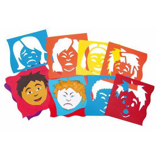 Illustration de : Ensemble de 6 pochoirs les expressions