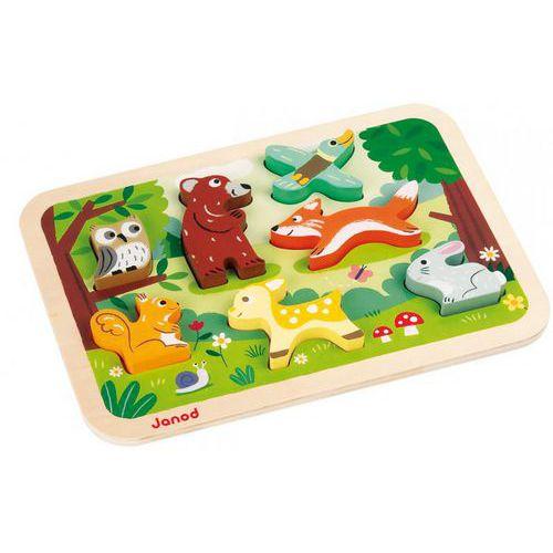 Illustration de : Chunky puzzle forêt - Janod