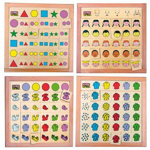 Illustration de : Ensemble de quatre tableaux logiques