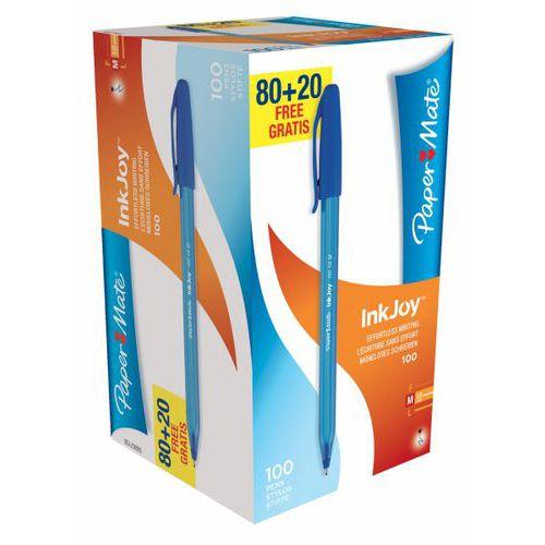 Illustration de : Stylo bille pointe moyenne 1 mm inkjoy bleu - Papermate