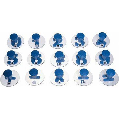 Illustration de : Boite de 15 tampons nombres et symboles