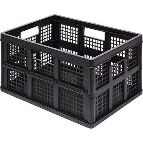 Illustration de : Bac de rangement pliant 45 L empilable. dim : 400x575x280 mm