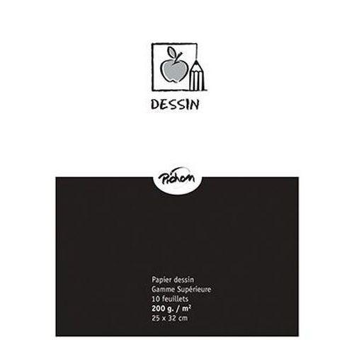 Illustration de : Pochette 10 feuilles dessin blanc 200 g 25 x 32 - Pichon