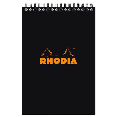 Illustration de : Bloc noir reliure intégrale réglure ligné - Rhodia