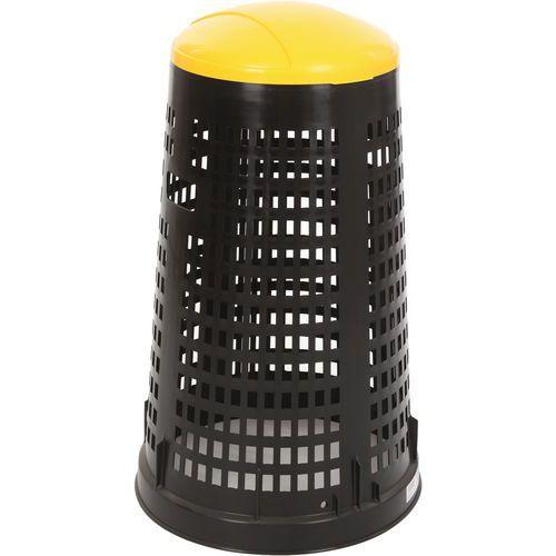 Illustration de : Poubelle ronde en plastique perforé Ruff - 110 L - Vepabins