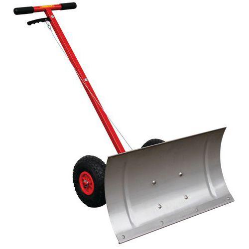 Illustration de : Chasse neige orientable manuel sur roue avec guidon - Cemo