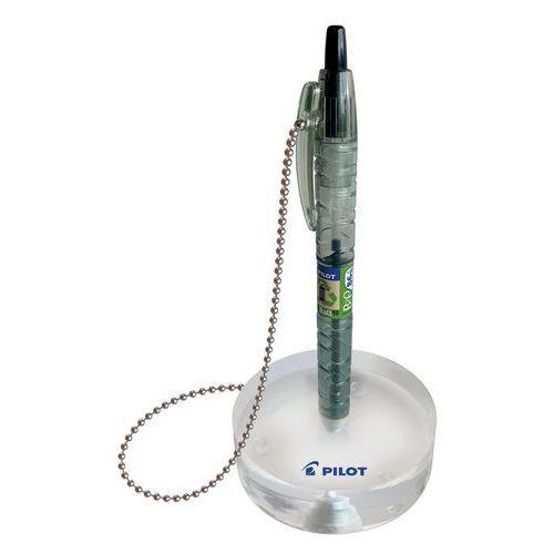 Illustration de : Stylo bille sur socle avec chainette antivol écriture noire - Pilot