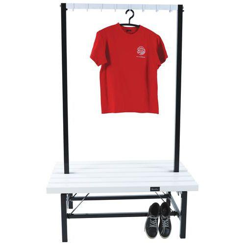 Illustration de : Banc pvc à double patère - À monter - Manutan Expert